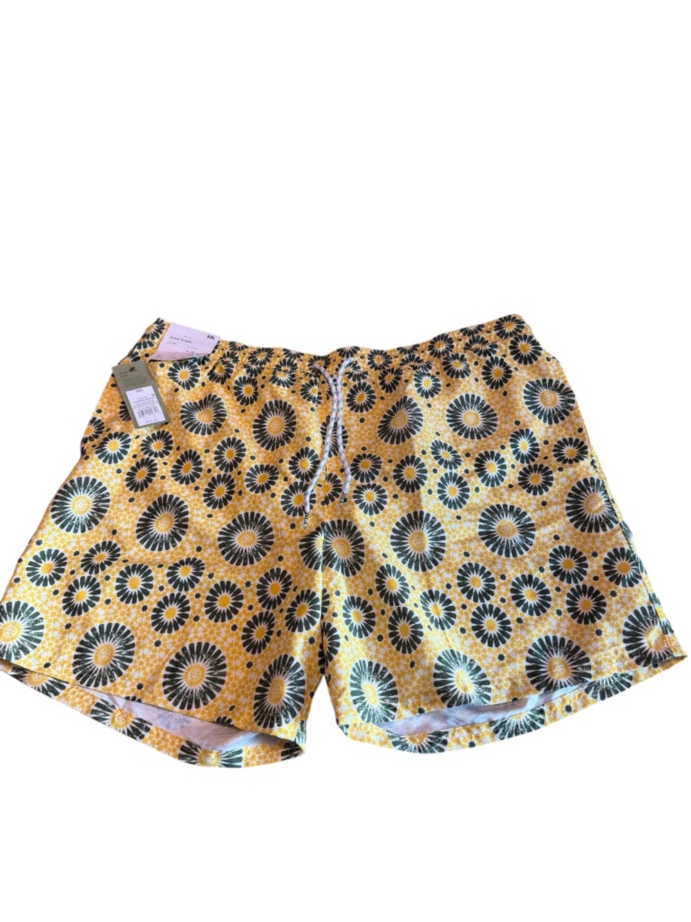 NWT Goodfellow Yellow Floral Swim Trunks XXL